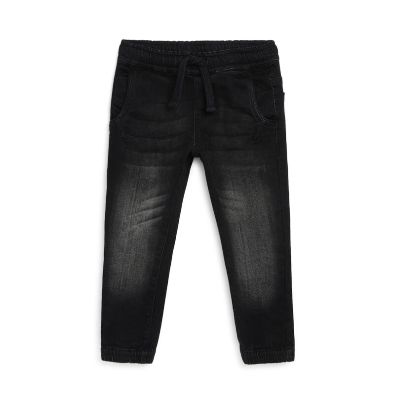 Boys Black Solid Long Trouser image number 0